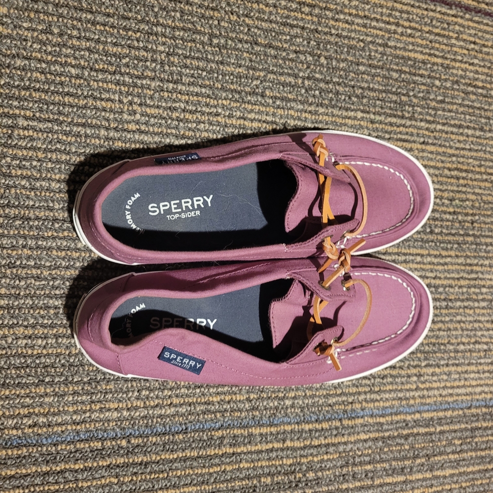 Sperry Pink Flats with Leather Lacing